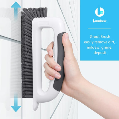 Lumkew Grout Cleaning Brush, V Shape Stiff Grout Cleaner Brush for Floors Tile Grout Scrubber Bathroom Shower Corner, 1 Pcs
