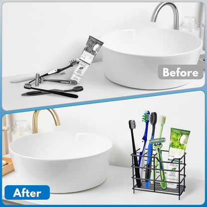 Electric Toothbrush Holders for Bathrooms 304 Stainless Steel Quick Drying | Upgrade Heavy Duty Sturdy Durable Toothpaste Holder Bathroom Organizer Storage Decor Accessories Tooth Brush Holder Caddy