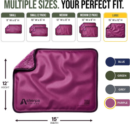 Medium Flexible Gel Ice Packs Reusable - Hot and Cold Soft Ice Packs for Injuries Reusable for Ankle, Arm, Foot, Leg, Back Pain Relief - 8" x 12" - Purple
