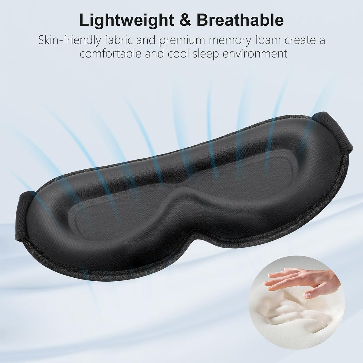 Gritin 100% Blackout Sleep Eye Mask for Women Men, Zero Pressure Sleep Mask