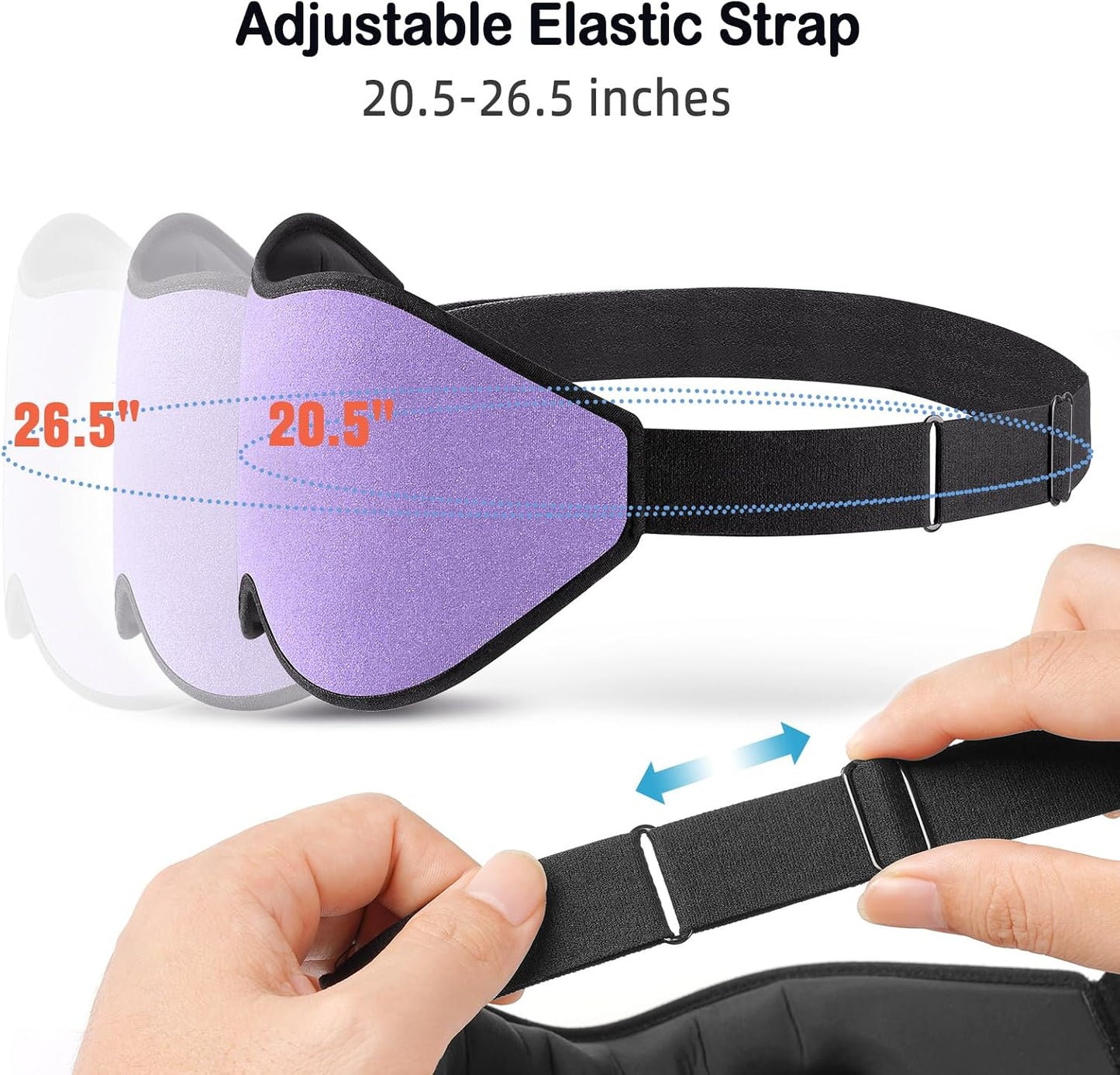 LitBear Sleep Mask for Side Sleeper Women Men, Eye Mask for Sleeping | Light Blocking 3D Contoured Sleeping Mask, Soft Breathable Sleep Eye Mask with Adjustable Elastic Strap for Travel, Black
