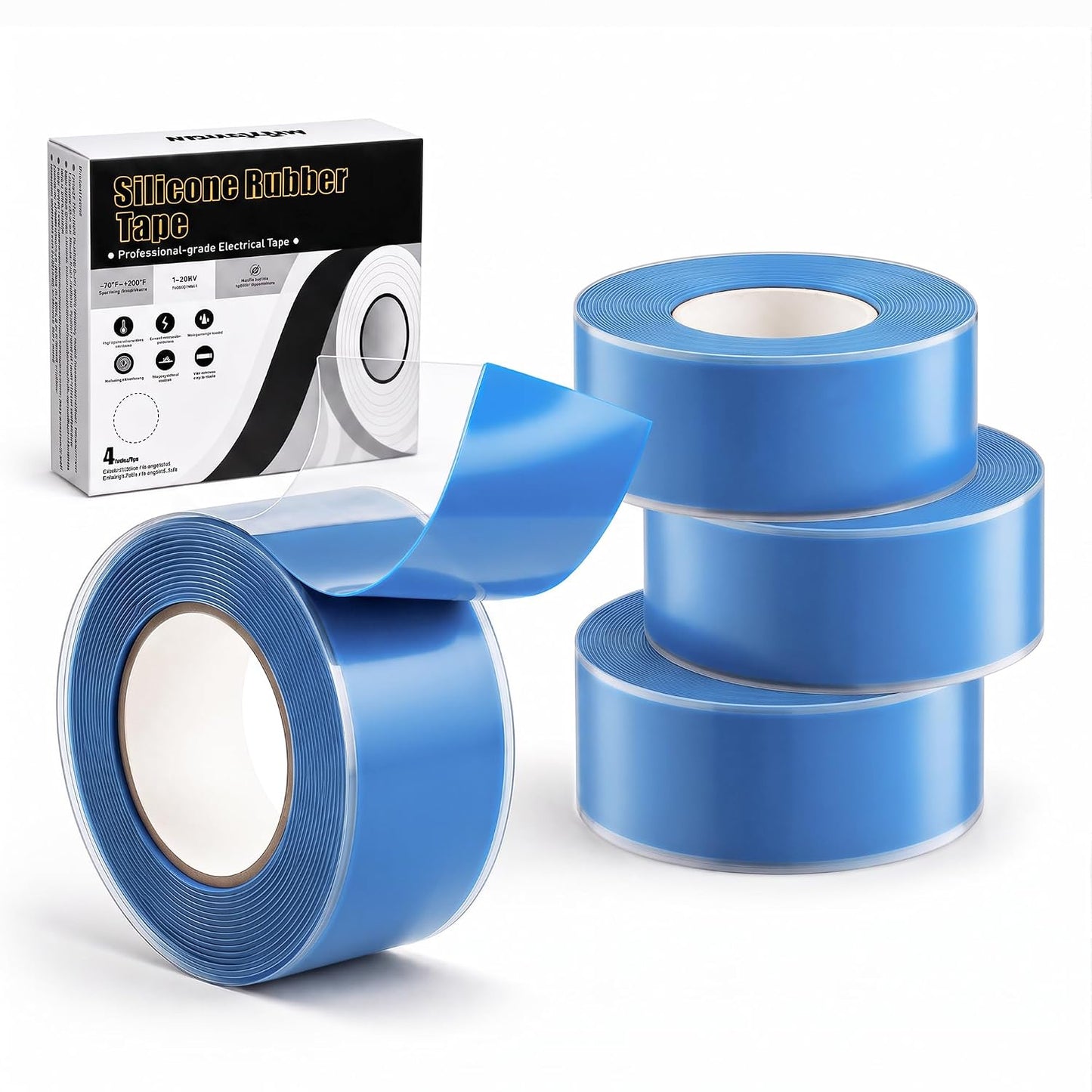 Self Fusing Silicone Tape 2 Rolls Flex Seal Tape 1 Inch x 10 Feet | Waterproof Hose Repair Tape, Silicone Rubber for Plumbing, Pipe Leak Seal, Rescue Tape, Outdoor Coax And Tool Fixation