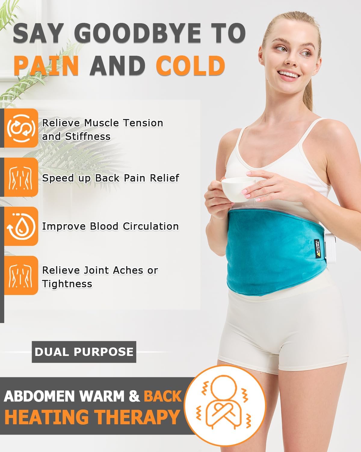 Cordless Leg Massager for Circulation and Pain Relief - 5000mAh Portable Heating Pad for Leg and Calf with 3-Level Vibration Massage, 104-140℉ Adjustable Temperature & 30/45/60 Min Timer