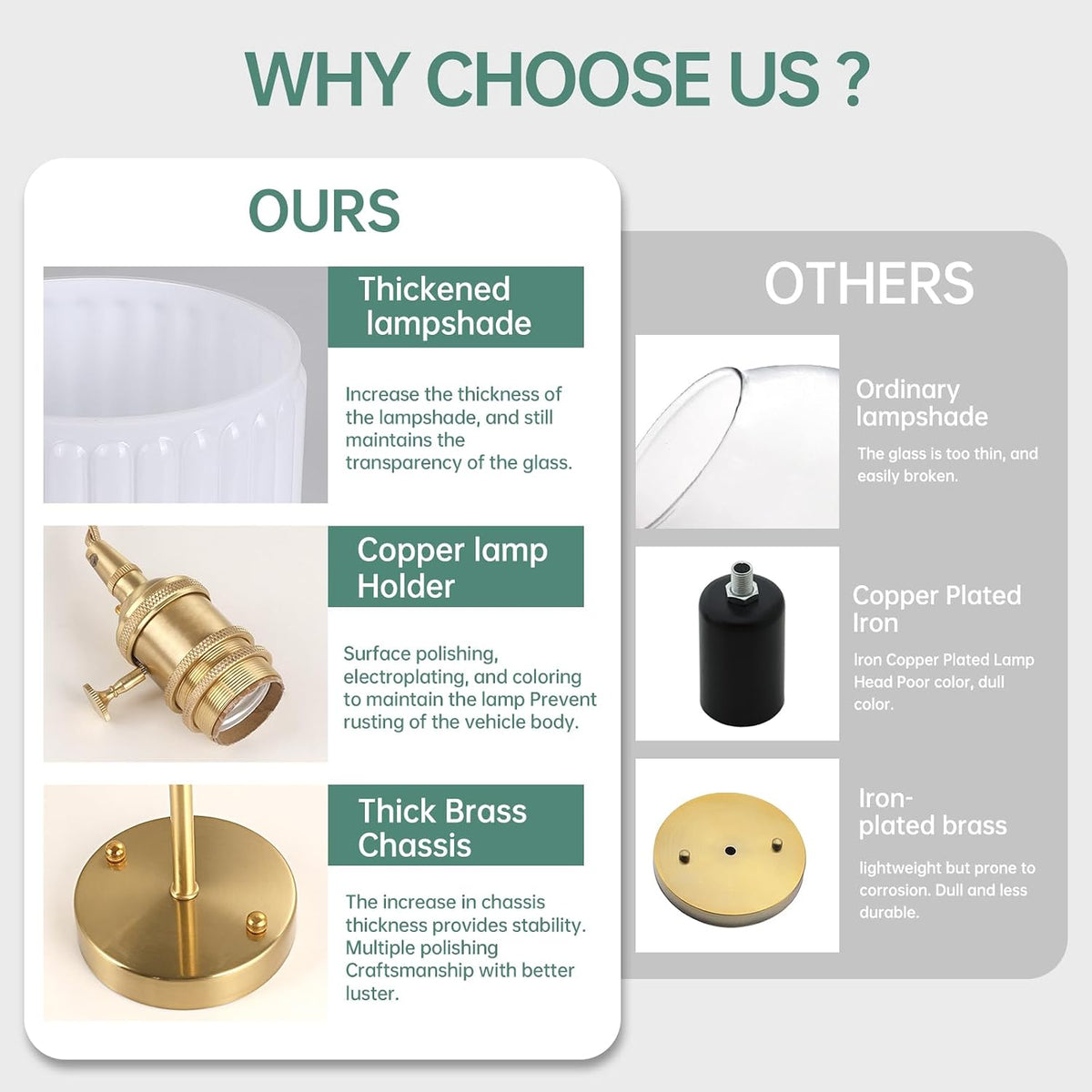 Shenmoyl Battery Operated Wall Sconce with Green Striped Shade Pattern Glass Adjustable Chain Retro Gold Wall Mounted Light, Modern Wall Lamp Fixtures Decor for Bedside Bedroom Indoor Doorway