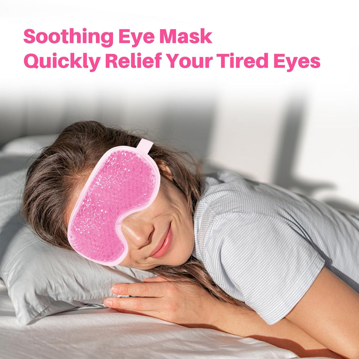 Cooling Eye Mask with Gel Bead 2 Pack Gel Eye Mask Cold Eye Mask for Relaxtion,Puffy Eyes Reusable Cold & Warm Compress for Puffiness,Dry Eyes,Headaches,Migraines,Stress Relief,Post Surgery