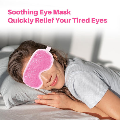 Cooling Eye Mask with Gel Bead 2 Pack Gel Eye Mask Cold Eye Mask for Relaxtion,Puffy Eyes Reusable Cold & Warm Compress for Puffiness,Dry Eyes,Headaches,Migraines,Stress Relief,Post Surgery