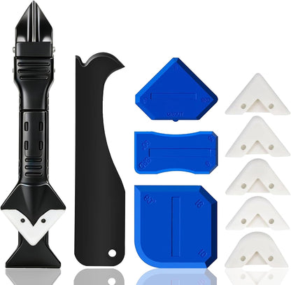 Caulking Tool Kit with Caulk Remover & Putty Knife Scraper | Multifunctional Caulking Tool Set with Caulk Remover, Professional Putty Knife Scraper for Smooth, Clean Sealant Joint