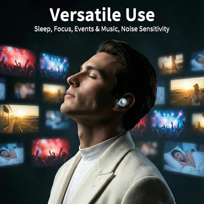 Ear Plugs for Sleeping 45DB Noise Cancelling: Ultra-Comfy Reusable Noise-Reducing Earplugs for Sleeping & Travel & Work Hearing Protection Earbuds with 8 Tips(XS,S, M, L Size)