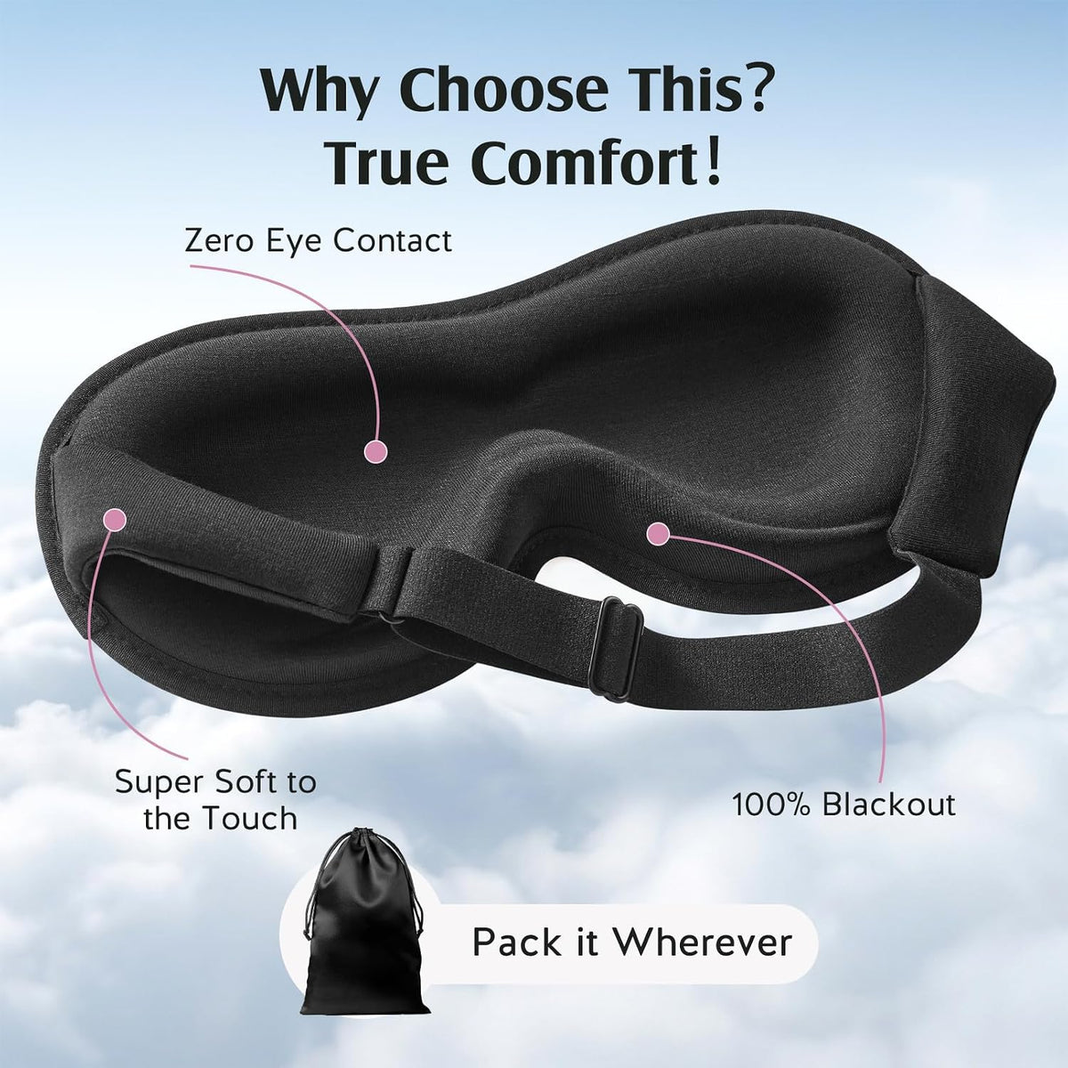 YFONG Sleep Mask for Women Lash Extension 3D PRO Eye Mask for Sleeping
