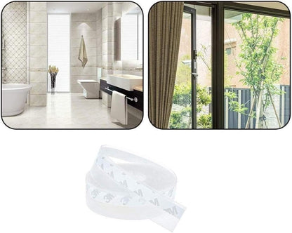 Door Strip Bottom, House and Glass Shower Door Seal Strip for Side of Door(Transparent), 1" x 16.4'