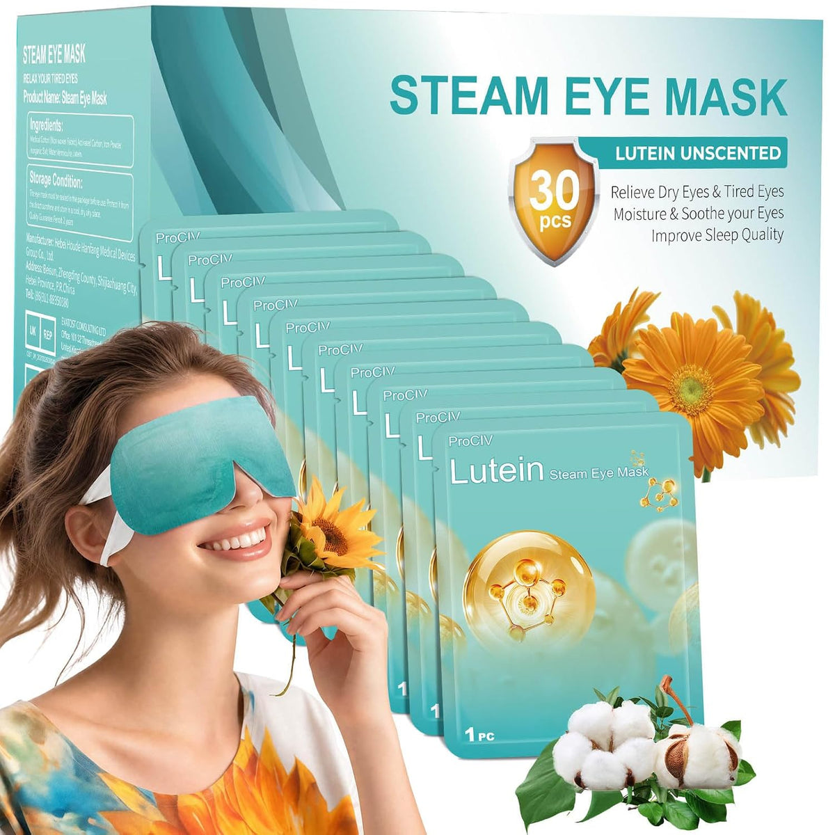 Steam Eye Mask,Warm Eye Compress for Dry Eyes Sleep Mask,Hot Auto Heated Eye Masks Relaxing Items for Women Moist Heat for Eyes Soothing Eye Fatigue,Disposable EyeMask for SPA Essentials
