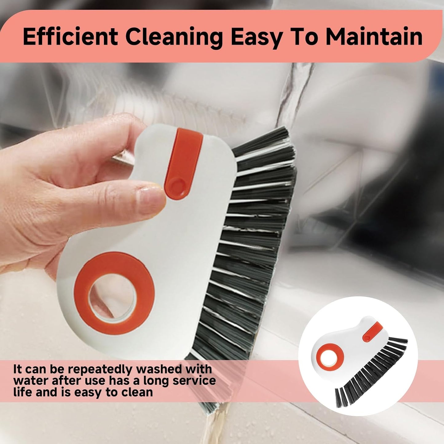 2 Pcs 2 in 1 Window Track Cleaner, Groove Cleaning Brush | Effective window sill cleaner for sliding door tracks and glass door grooves, home, bathroom, kitchen, and narrow crevices