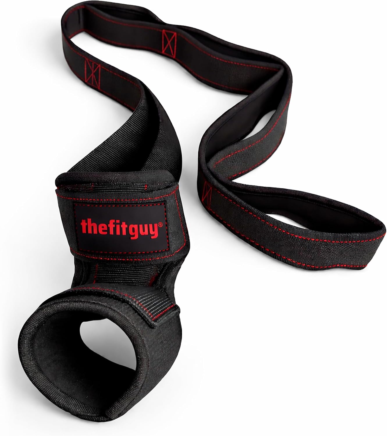 THEFITGUY Quad Stretcher Strap with Ankle Support for Physical Therapy | 4-loop non-elastic strap for quad and hip flexor stretching, for mobility, yoga, rehab and post-workout recovery