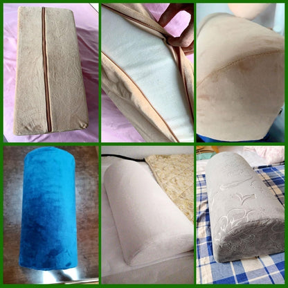 Large Half Moon Bolster Pillow for Legs, Knees, Side Sleepers，Lower Back and Head, with Pillowcase Memory Foam Leg Pillows for Sleeping Yoga Bed(#14,16.5x7x4in/42x18x10cm)