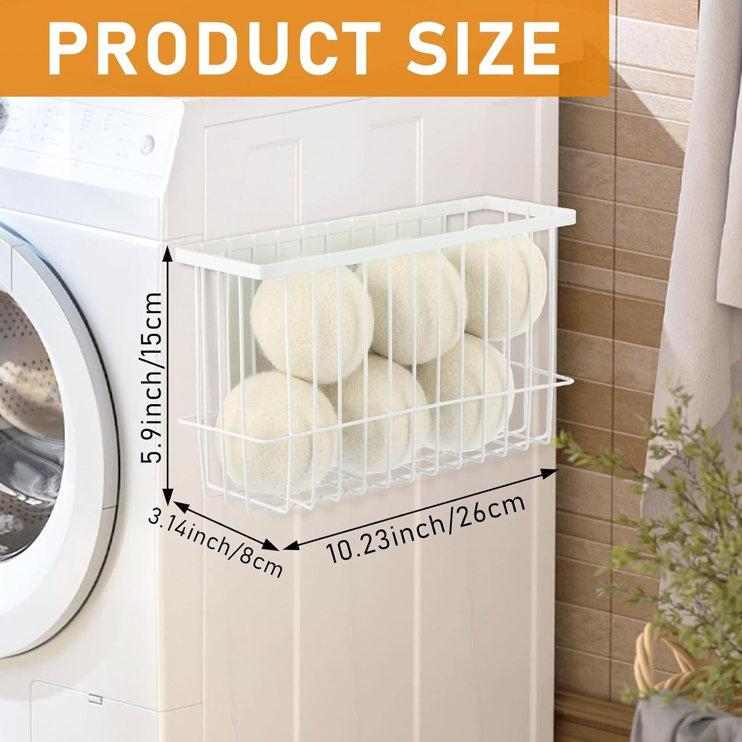 Magnetic Dryer Ball Holder for Laundry Room Dryer Ball Organization, Magnetic Lint Bin for Laundry Room Wool Dryer Ball Organizer, Iron Dryer Ball Container for Laundry Room Storage（Black）