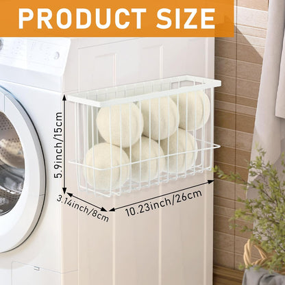 Magnetic Dryer Ball Holder for Laundry Room Dryer Ball Organization, Magnetic Lint Bin for Laundry Room Wool Dryer Ball Organizer, Iron Dryer Ball Container for Laundry Room Storage（Black）