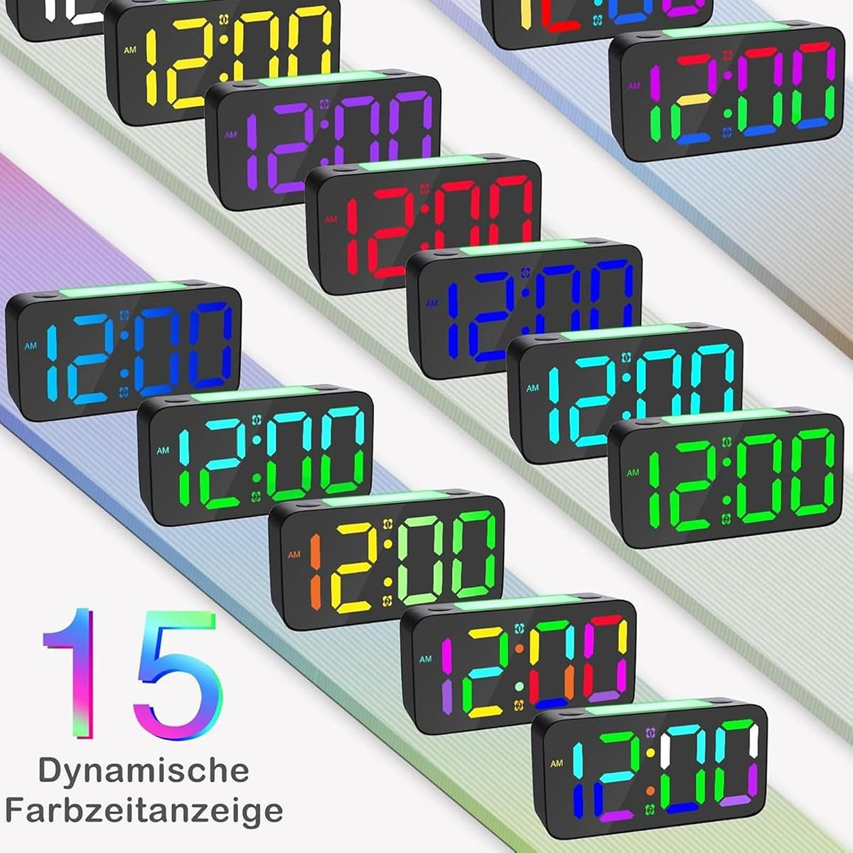 LoudVibrating Alarm Clock for Heavy Sleepers, Alarm Clock with Bed Shaker, Large LED Digital Display Alarm with Corded Vibrator for Hearing Impaired Deaf Teens Adults