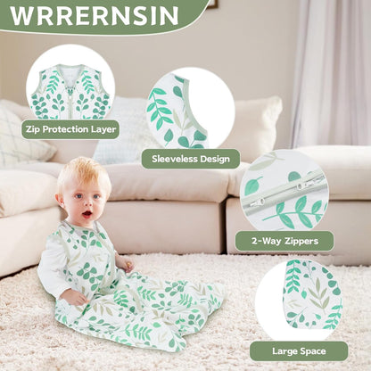 Baby Sleep Sack 0-6 Months, 100% Cotton Wearable Blanket, 0.5 Tog, 3 Pack