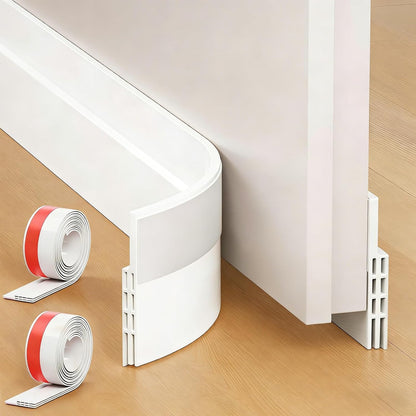 2 Pack Door Draft Stopper (2" W x 39" L), Multi-Use Under Door Sweep & Window Draft Blocker, Weather Stripping for Garage/Interior/Exterior Doors, Dust/Noise, Reusable & Trimmable(White)
