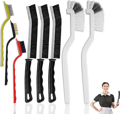 8 Pcs Crevice Cleaning Brush Set – Hard Bristle Cleaning Tools for Grout, Gaps & Narrow Spaces – Multi-Purpose Grout Brush, for Cleaning Bathroom, Shower, Window Tracks, Kitchen | Multi-Purpose Grout Brush for Bathroom, Shower, Window Tracks & Kitchen