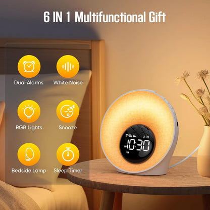 Sunrise Alarm Clock, Wake Up Light, Sleep Sound Machine for Bedroom