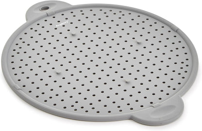 BergHOFF Essentails 11" Silicone Splatter Screen & Grease Splatter Guard | Heat Resistant Oil Splash Shield for Frying Pan, Multifunctional Kitchen Strainer, Cooling Rack & Dual Stay Cool Handles