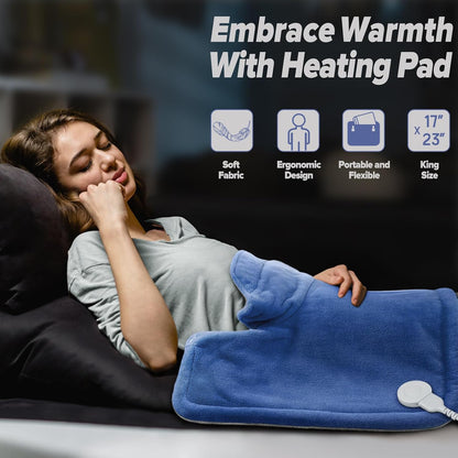 Neck Heating Pad Fathers Day Dad Gifts for Husband, Men, Mom, Wife, Women, 23'' x 17'' Weighted Shoulder Heat Pad for Back Pain Relief, Gifts for Christmas, Birthday, Mothers Day Warm Gifts