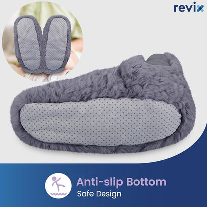 REVIX Microwavable Foot Warmers, Heated Booties for Cold Feet, Purple L