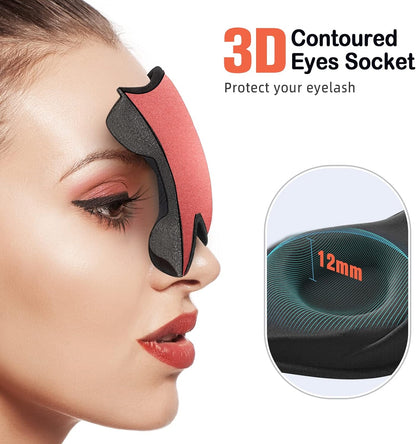 LitBear Sleep Mask for Side Sleeper Women Men, Eye Mask for Sleeping | Light Blocking 3D Contoured Sleeping Mask, Soft Breathable Sleep Eye Mask with Adjustable Elastic Strap for Travel, Black