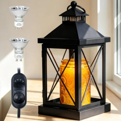 2026 New Candle Warmer Lamp with Timer,Compatible with 3 Wick Candles Jars,Vintage Candle Warmer Lantern Lamp,Dimmable Farmhouse Candle Lamp Warmer,Fully Enclosed and Hanging Up Designed