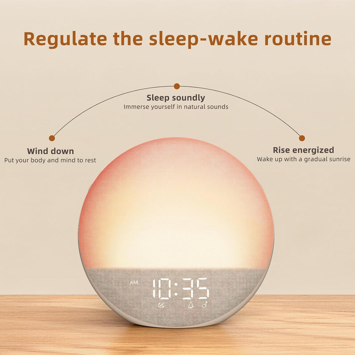 Odokee Sunrise Alarm Clock White Noise Machine: Natural Wake Up Light