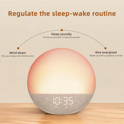 Odokee Sunrise Alarm Clock White Noise Machine: Natural Wake Up Light