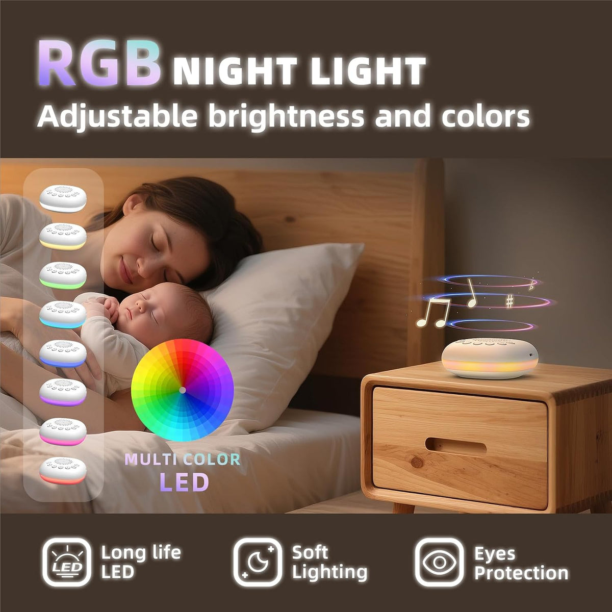 Portable White Noise Machine for Sleeping Baby Adult Office Privacy