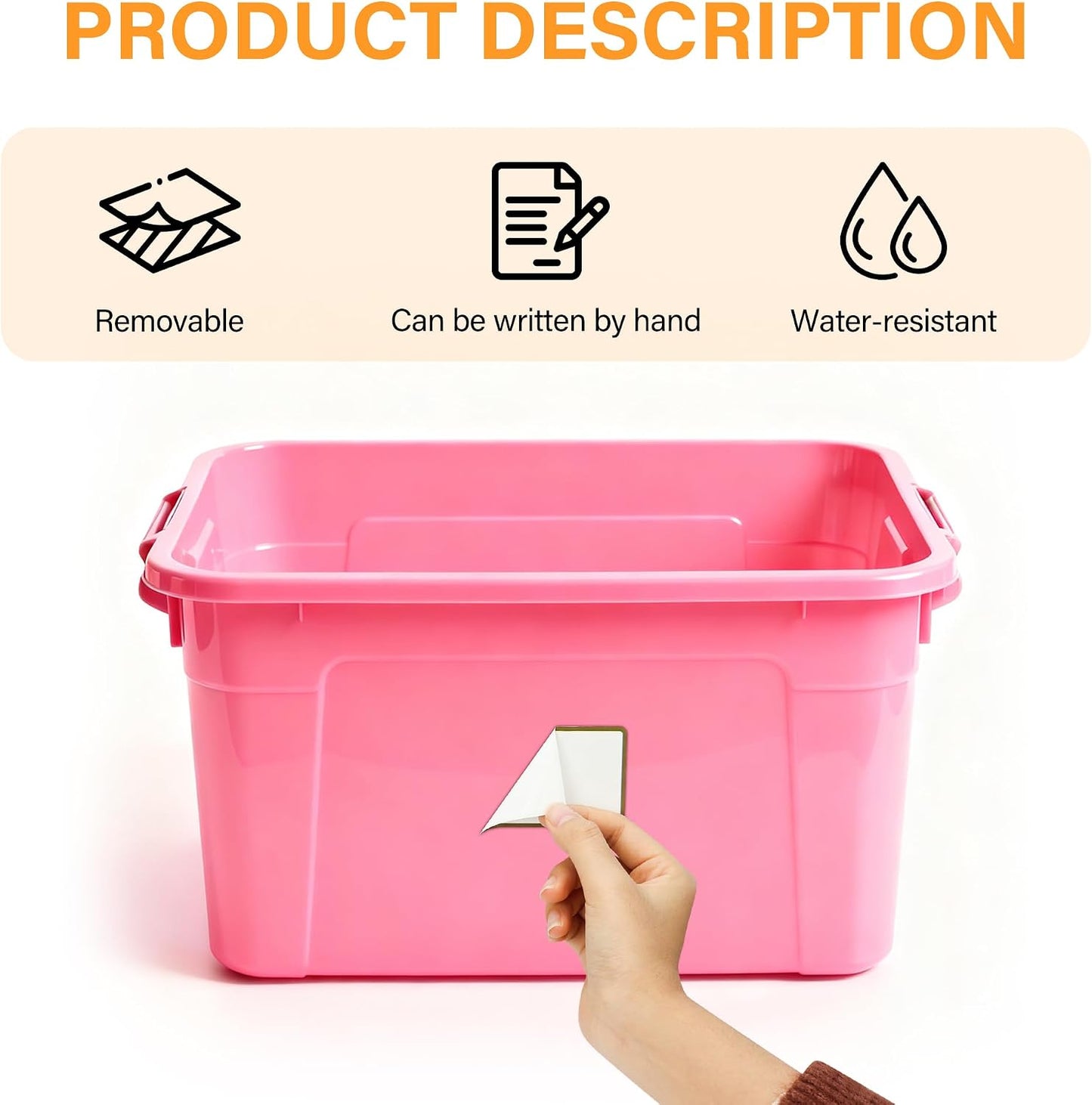 300 Pcs 2×3 Inch Blank Removable Freezer Labels, Waterproof, Oil & Tear Resistant, No Residue Writable Stickers for Food Containers, Jars, Pantry and Meal Prep (Bright)