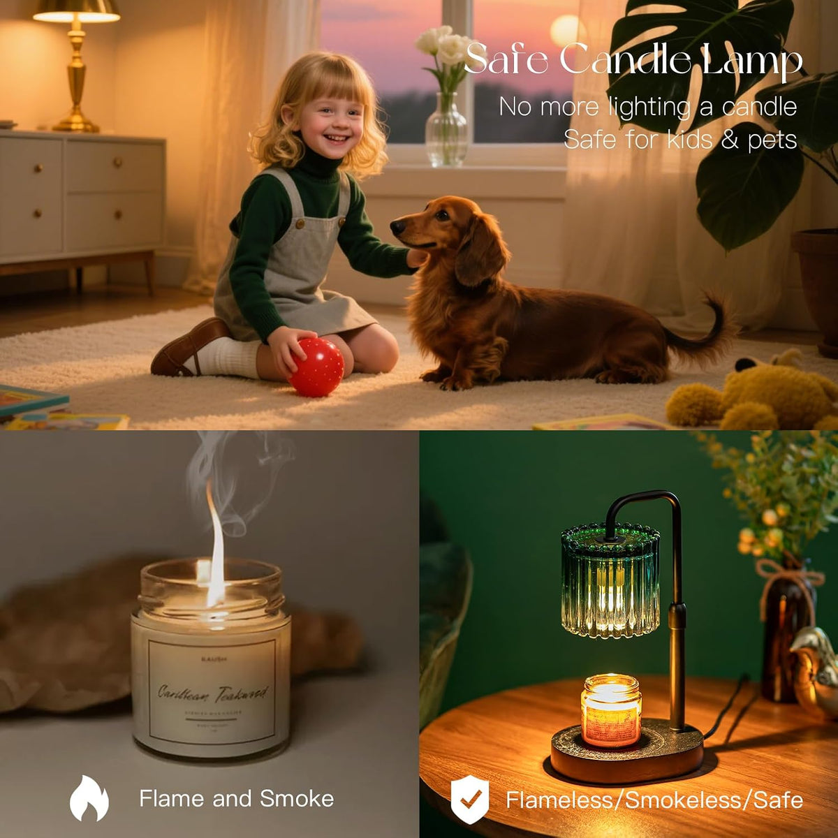 Candeldo Candle Warmer Lamp with Timer: Black Wax Melt Warmer