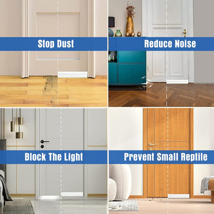 [New Upgrade] Huge Gap Door Draft Stopper, 3.4" W Widened Door Sweep Seal Gap Up to 1.8" for Interior & Exterior Doors - Keeping Draft, Noise, Dust and Unwanted Animals Out,3.4" W x 39" L,White