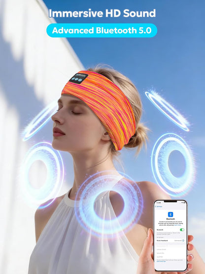 AONESY Bluetooth Headband for Sleeping, Headband Headphones for Side Sleepers & Sports, Washable & Wireless Music Headband with Secure Fit for Running, Workout, Gym, Yoga - Great Gift