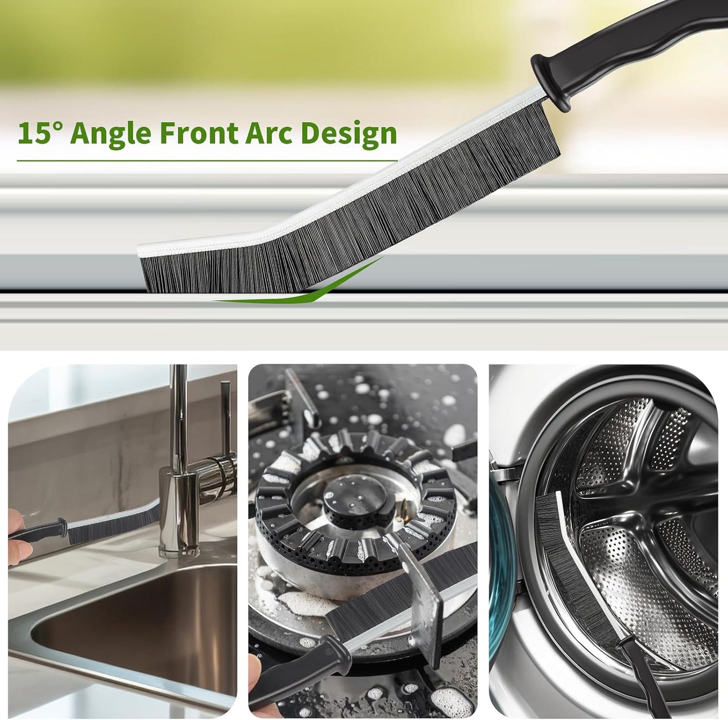 Tedmax 8Pack Crevice Cleaning Brush Set | Durable brushes scraper set for tile grout,sinks, narrow gaps.Effectively removes tough grime,dirt limescale buildup.