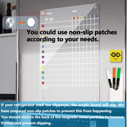 Magnetic Acrylic Chore Chart 17"x12" Clear Chore Chart for Adults and Teenagers Dry Erase Board Includes 3 Dry Erase Markers