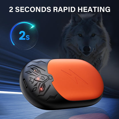 Hand Warmers Rechargeable 2 Pack, Magnetic Wolf-Shape Electric Hand Warmer with USB-C, 3 Heat Levels (100-122°F), Portable Pocket Heater for Outdoor Camping, Hunting Gifts