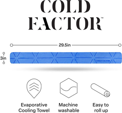 COLD FACTOR Instant PVA Cooling Towels, Cooling Neck Wraps, Blue, 3 Pack