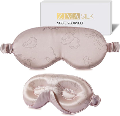 ZIMASILK Adjustable 3D 22 Momme 100% Mulberry Silk Sleep Mask | Upgraded Eye Mask for Sleeping - Soft & Breathable Blindfold - Blackout for Deep Sleeping (Pink)