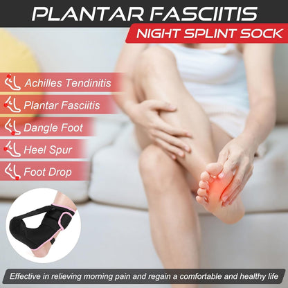 Plantar Fasciitis Night Splint Sock Soft Plantar Fasciitis Brace for Sleeping Achilles Tendonitis Foot Drop Heel Pain - Plantar Fasciitis Relief Night Splint for Women Men Black Small