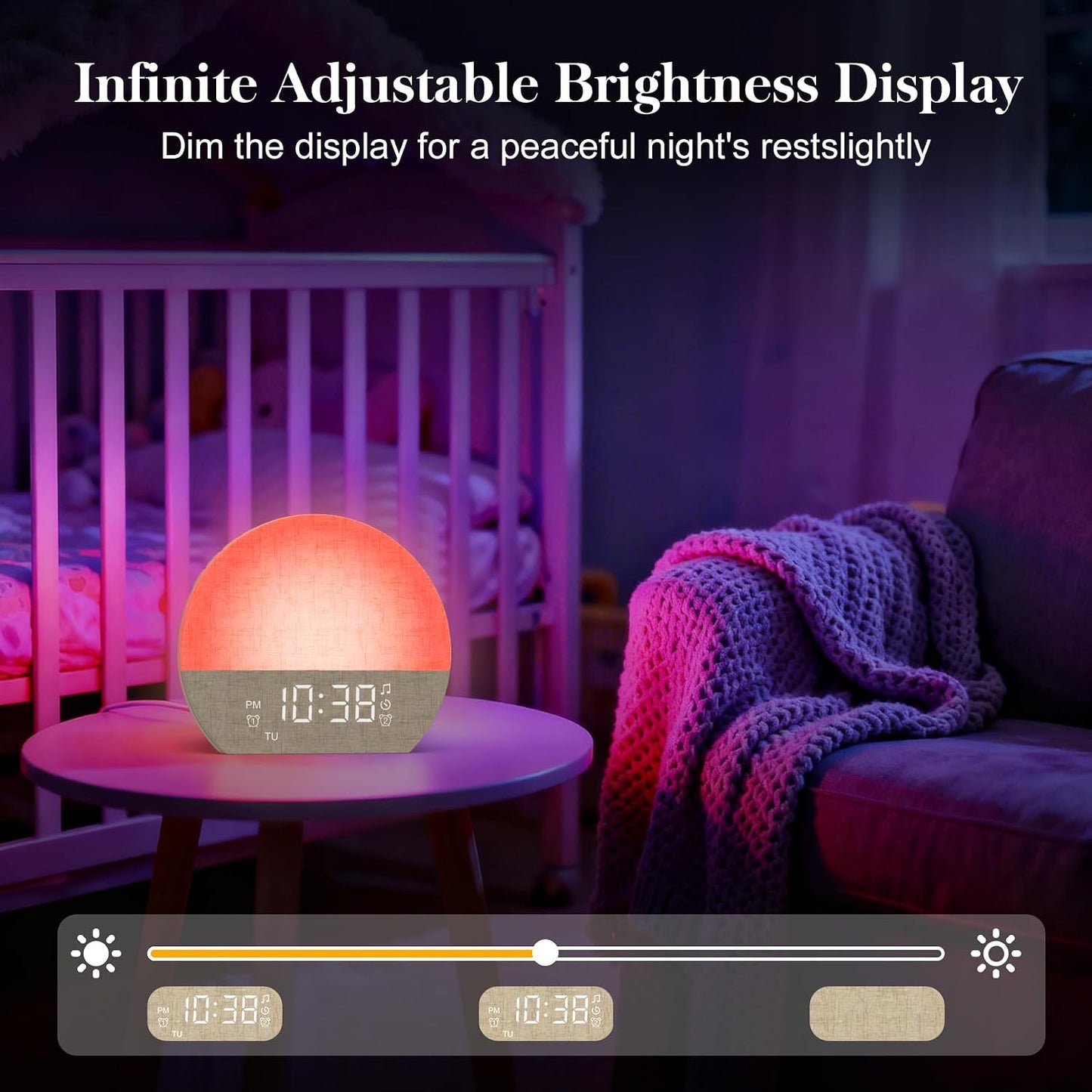 KEPLUG Sunrise Alarm Clock Sound Machine with Dual Alarm for Heavy Sleepers | 30 Soothing Sleep Sounds & Dimmable Night Light,Natural Wake-Up Light for Bedrooms,Baby Rooms,Dorms,Kids & Adults, Gift