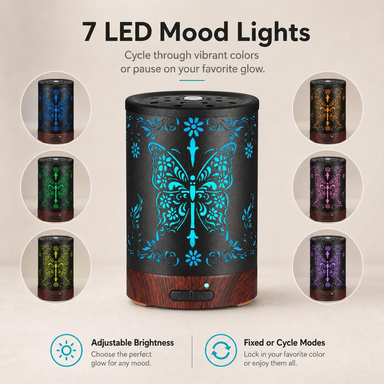 Tree Essential Oils Diffuser for Home 150ML Aromatherapy Diffuser | Birthday Gifts for Women mom,Metal Cool Mist Humidifier with 7 Colors Lights Waterless Auto Off Air Diffusers