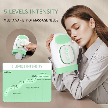 Neck and Shoulder Massager,Portable Shiatsu Back Massage Hand-Shaped Deep Tissue 4D Kneading Massager with Heat for Pain Relief and Muscle Relax,Gifts for Women Men,(Green)