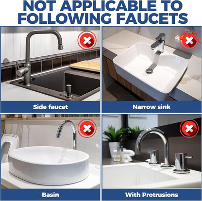 24" Kitchen Sink Faucet Splash Guard Plus Size Silicone Sink Faucet Drying Mat Faucet Handle Drip Catcher Tray Dish Sponge Holder Kitchen Sink Accessories Protector Home Organization Gadgets Organizer