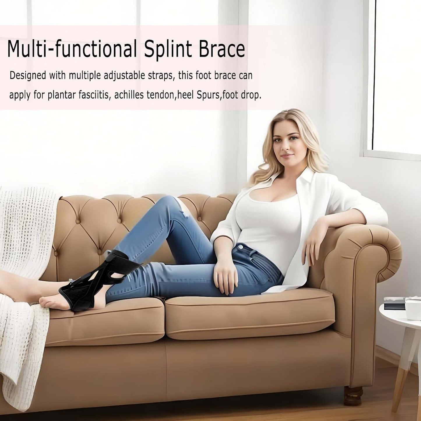 2026 Upgrade Plantar Fasciitis Night Splint for Men Women, Adjustable Achilles Tendonitis Brace Relief Foot Drop Brace for Sleeping, Heel Spur Calf Stretcher Dorsal Support Boot