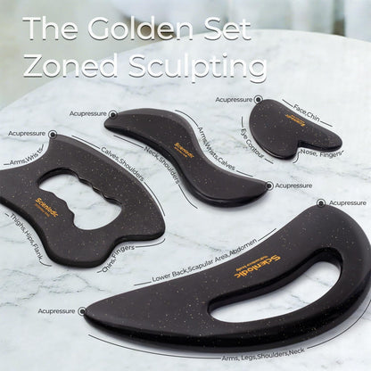 Scienlodic Gua Sha Massage Tool with Handle (Resin) Larger Guasha Scraping Tool for Back Neck Face Leg Massage, Lymphatic Drainage, Cellulite Remove - Large
