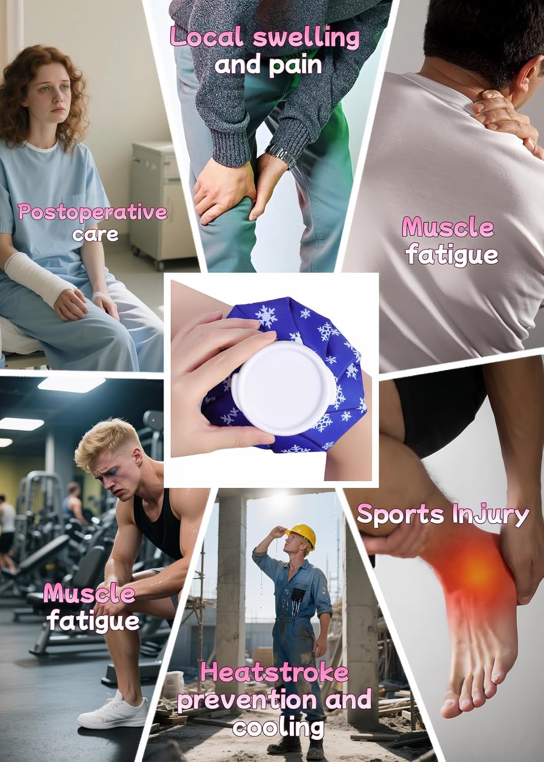 Hot and Cold Reusable Ice Bag for Sport Injuries Ice Pack for Injuries, Hot & Cold Therapy, Teeth Pain Cold Pack, Headaches Cold Ice Bag Hot Cold Therapy for Head Shoulder Back Knee 2PCS